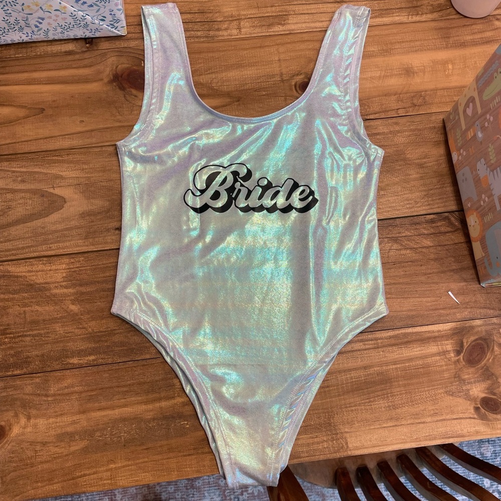 Metallic bride swim suit